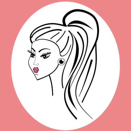 beautiful girl.vector illustration.cute character.fashion glamour womanのイラスト素材