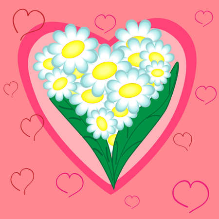 floral heart.valentine holiday card.vector illustrationのイラスト素材