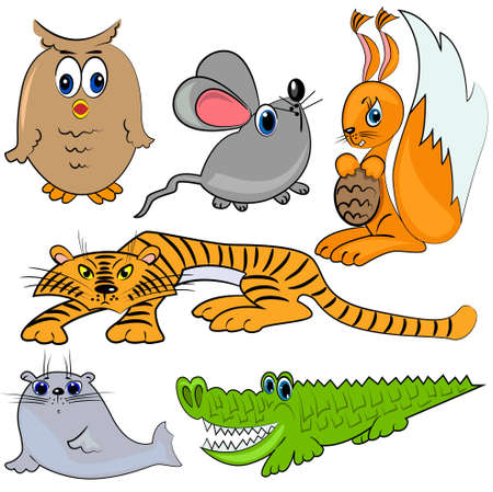 zoo animals. cartoon mammal animalsのイラスト素材