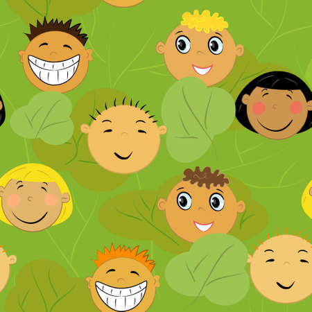 children faces background. friendship illustration のイラスト素材