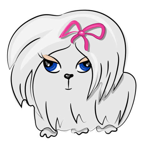 	cartoon dog icon. cute pet puppy female painting のイラスト素材