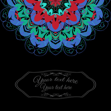 Vector illustration. Card or invitation. Vintage decorative elements. Hand drawn.のイラスト素材
