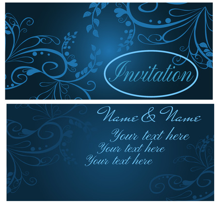 Vector illustration. Vintage invitation card for wedding. Isolated on white background. Hand drawn.のイラスト素材