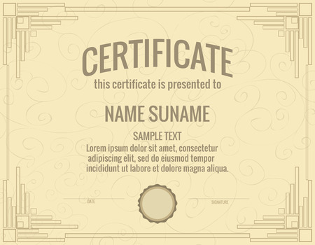 Vector illustration. Certificate template.のイラスト素材
