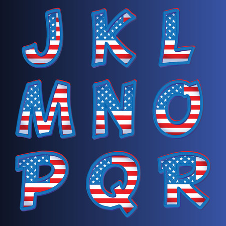 USA alphabet on a blue background vectorのイラスト素材