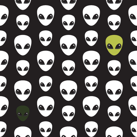 Alien  Head  Seamless vector background  のイラスト素材
