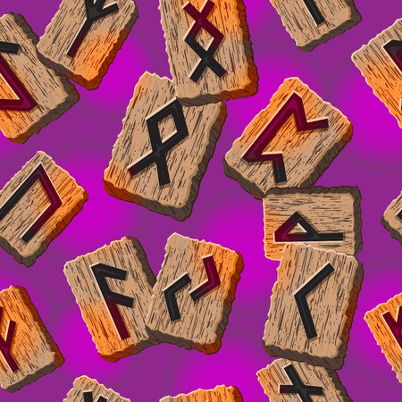 Norwegian runes Abstract vector background with Template for greeting cards, textiles, packaging esoteric productsのイラスト素材