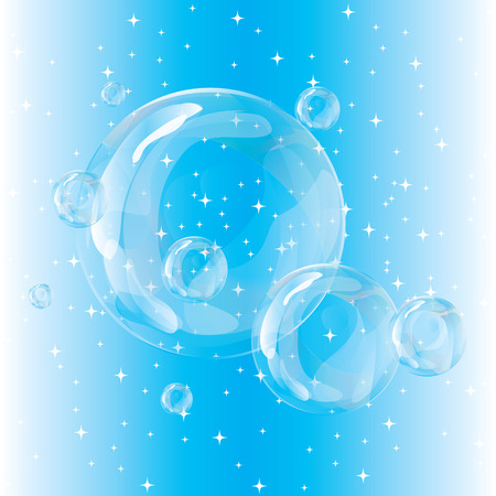 Vector Group bubbles on a blue backgroundのイラスト素材