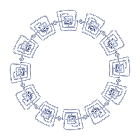 round frame vector - silver chain on the white background.のイラスト素材