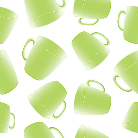 Cups seamless vector background. Template for designのイラスト素材