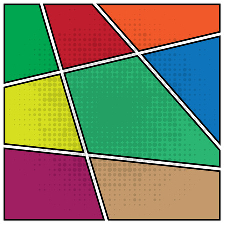 Comics popart style blank layout template background vector illustrationのイラスト素材