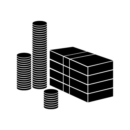 Money illustration with paper banknotes and coins vectorのイラスト素材