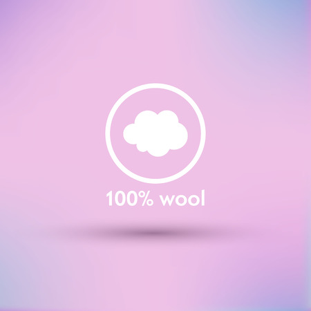 Icon of 100 percent wool Isolated Vector illustrationのイラスト素材