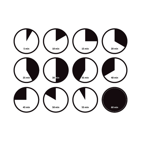 Icons of time intervals Vector on white backgroundのイラスト素材