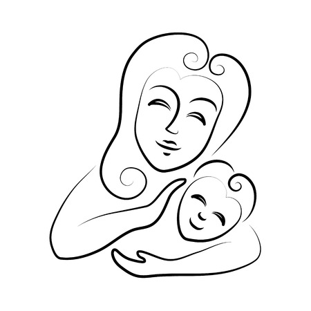 Mum with the child.のイラスト素材
