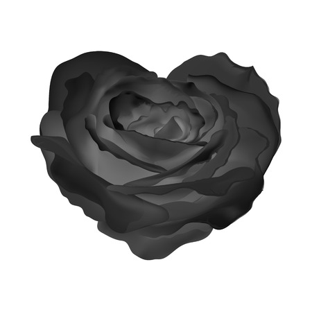 Heart-rose. Vector object flower on a white backgroundのイラスト素材