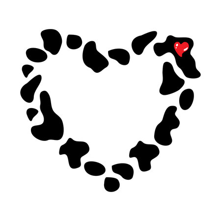 Frame heart of cow spots vector illustrationのイラスト素材