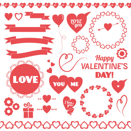Set of vector elements for Valentines Dayのイラスト素材