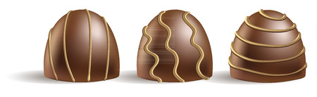 set of chocolate candies on the whiteのイラスト素材