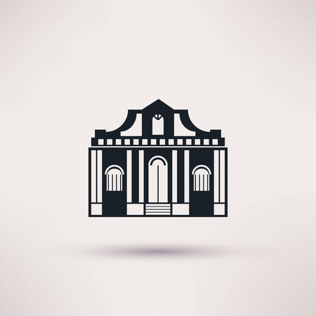 Museum building. Art icon flat isolated vectorのイラスト素材