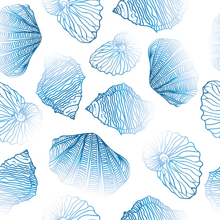 Shells Seamless vector pattern. Template for design.のイラスト素材
