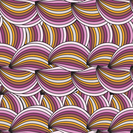 Vector horizontal seamless texture with abstract wavesのイラスト素材