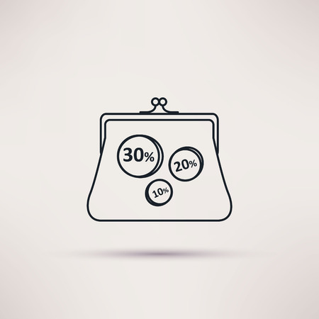 Icon purse, isolated vector object from the backgroundのイラスト素材