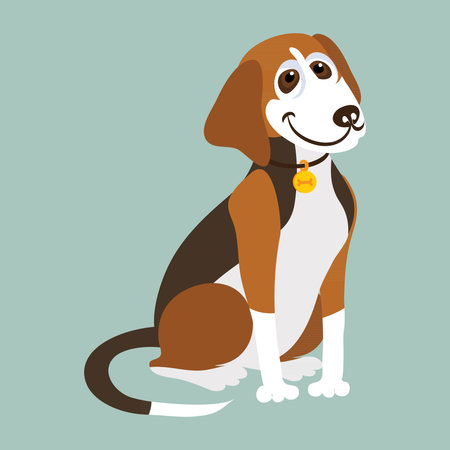 Yugoslavian tricolor hound. Vector illustration of a dogのイラスト素材