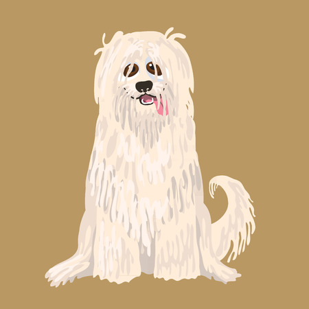 South Russian Shepherd Dog. Vector character illustrationのイラスト素材