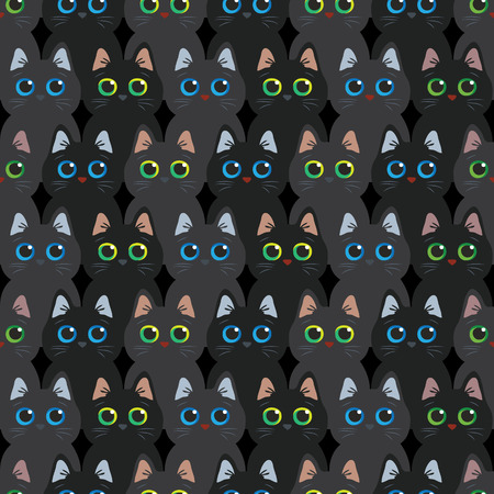 Cats seamless abstract vector pattern. Template for design.のイラスト素材