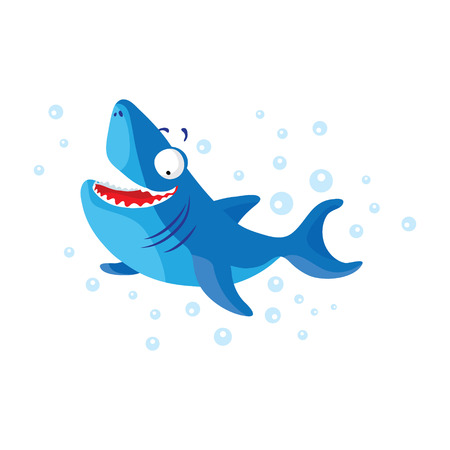 Cute shark isolated. T-Shirt design for childrenのイラスト素材