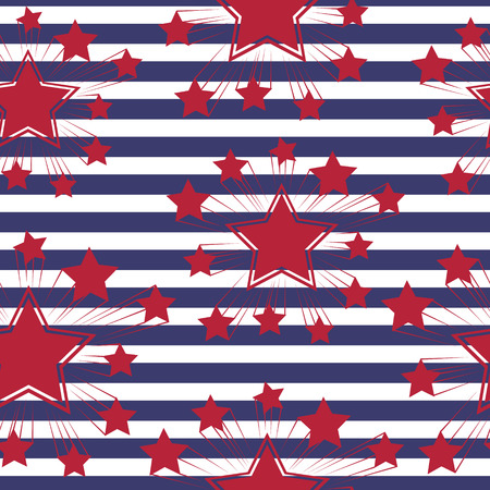 Seamless patterns with American symbols. Vector. USA flagのイラスト素材
