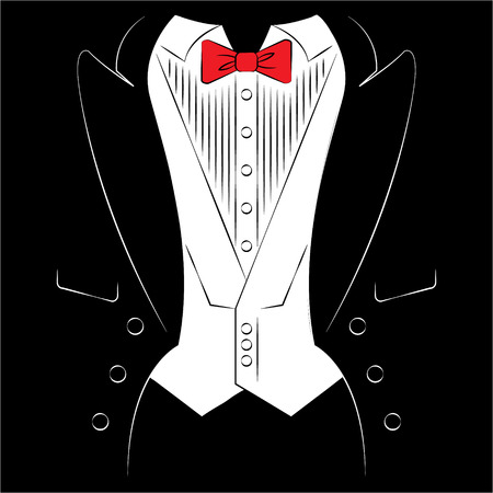 Mens coat with a shirt and tie. Print on clothes. Vectorのイラスト素材