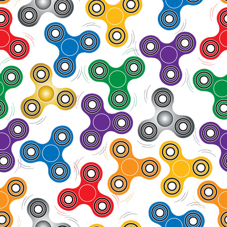Hand fidget spinner toys seamless pattern.のイラスト素材
