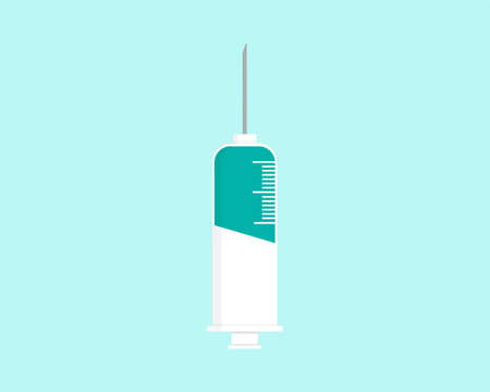 Syringe on light blue backgroundのイラスト素材