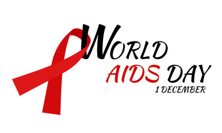 World AIDS Day. Red ribbon vector illustration isolated on white background