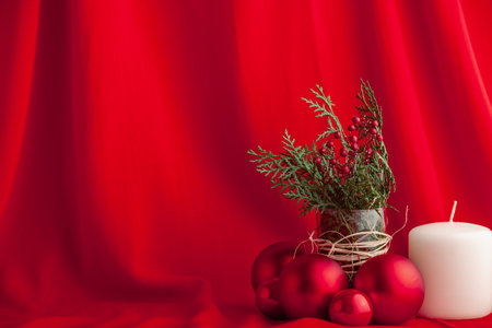 New years still life party themed image of holiday decorations.の写真素材