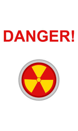 Graphic illustration of nuclear symbol icon over white background. Danger.のイラスト素材