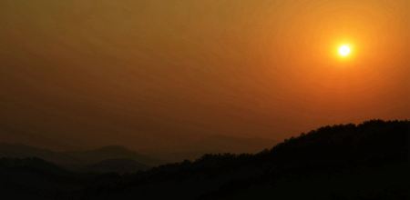 sunset hillの写真素材
