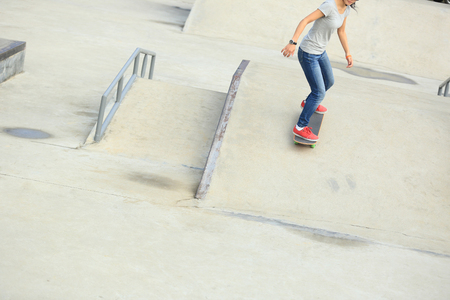 skateboard on skateparkの写真素材