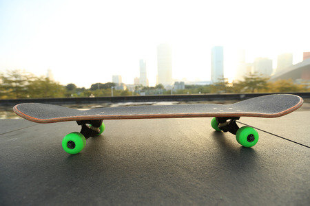 skateboard on cityの写真素材