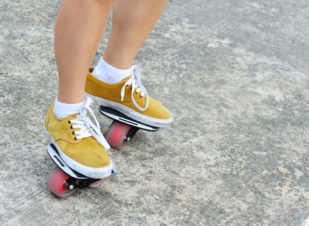 legs practice freeline skateboard outdoor