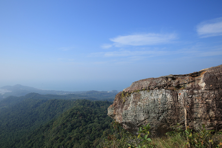 landscape from mountain peak rock,thailandの写真素材