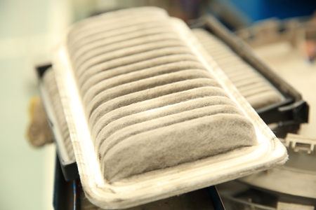 dirty air clean filter for car, automotive spare partの写真素材