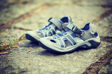 hiking sandals outdoorの写真素材