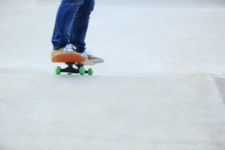 skateboarding at skateparkの写真素材