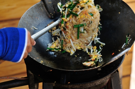 stir frying vermicelliの写真素材