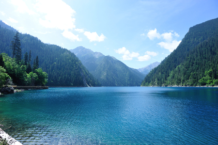 jiuzhaigou national park in chinaの写真素材