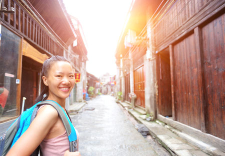 Closeup of a woman smilingの写真素材