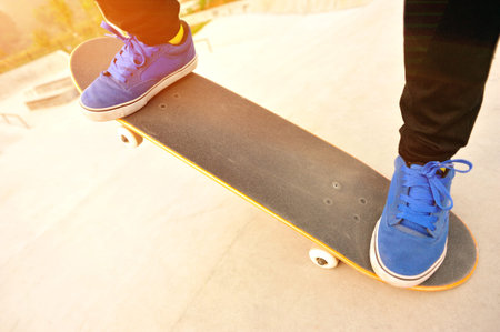 skateboarding at skatepark